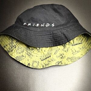 FRIENDS Black and Yellow Reversible Bucket Hat